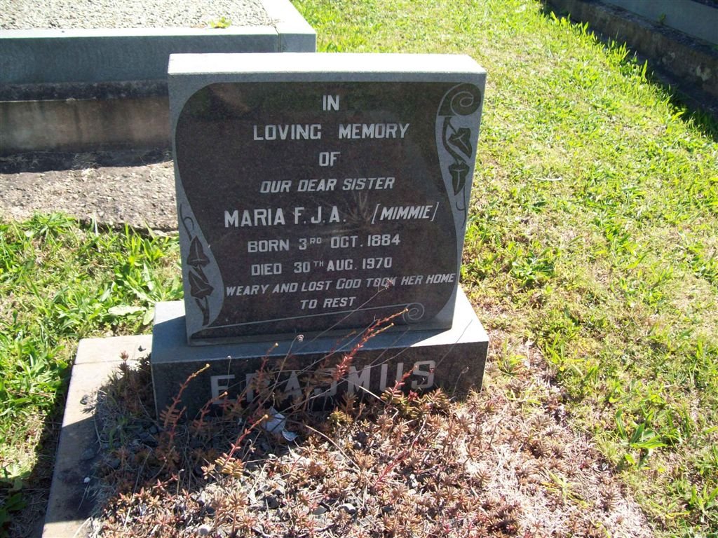 ERASMUS Maria F.J.A. 1884-1970