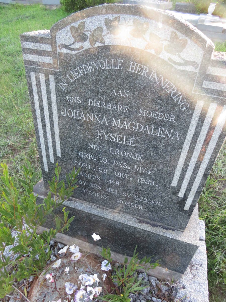 EYSELE Johanna Magdalena nee CRONJE 1874-1953