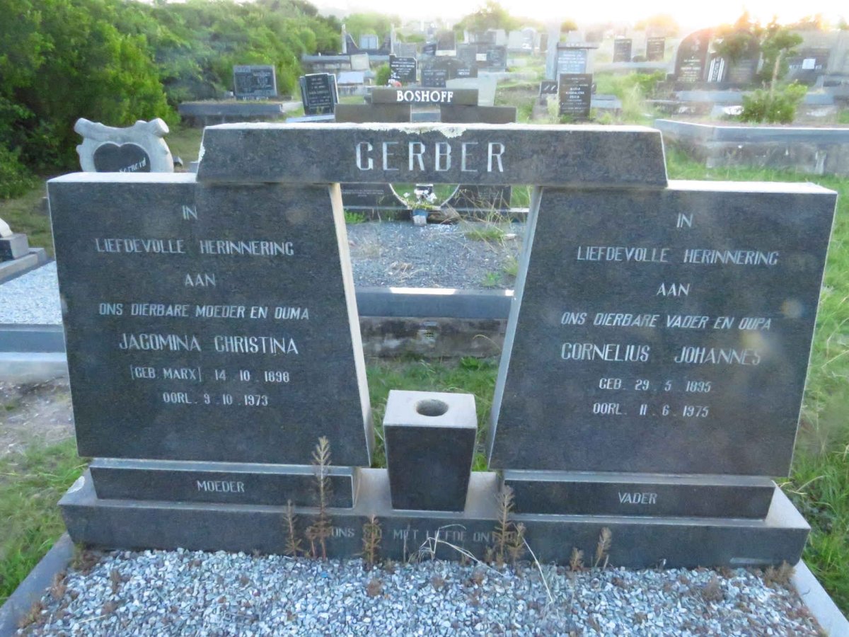 GERBER Cornelius Johannes 1895-1975 & Jacomina Christina MARX 1898-1973