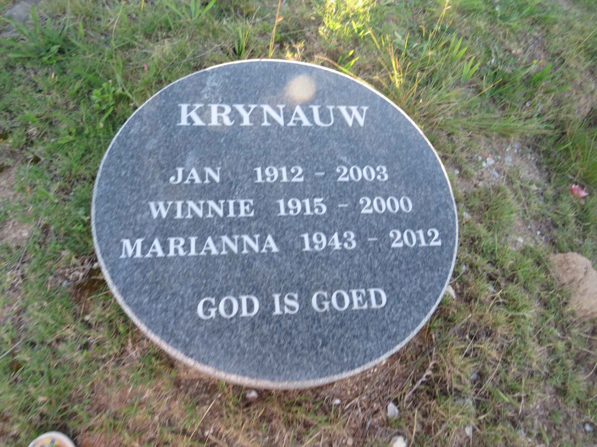 KRYNAUW Jan 1912-2003 :: KRYNAUW Winnie 1915-2000 :: KRYNAUW Marianna 1943-2012