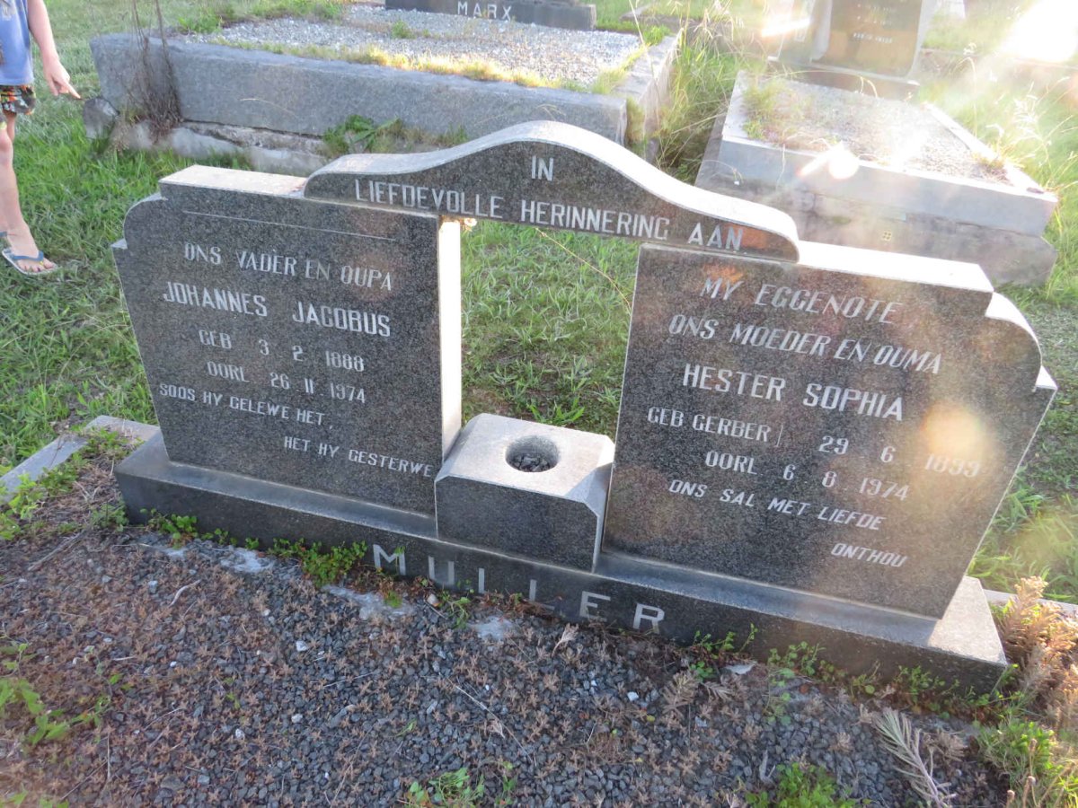MULLER Johannes Jacobus 1888-1974 &amp; Hester Sophia GERBER 1899-1974