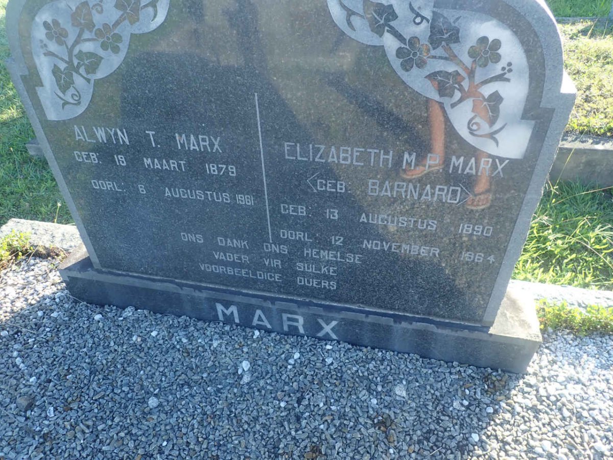 MARX Alwyn T. 1879-1961 & Elizabeth M.P. BARNARD 1890-1964