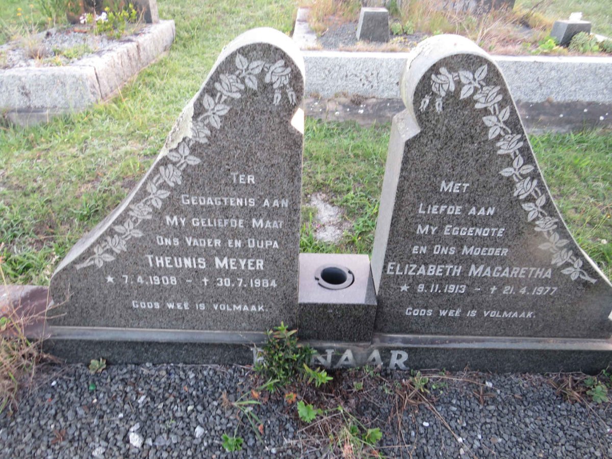 PIENAAR Theunis Meyer 1908-1984 &amp; Elizabeth Magaretha 1913-1977
