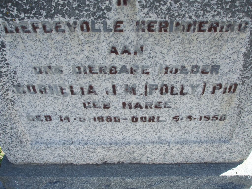 PIO Cornelia J.M. nee MAREE 1880-1950
