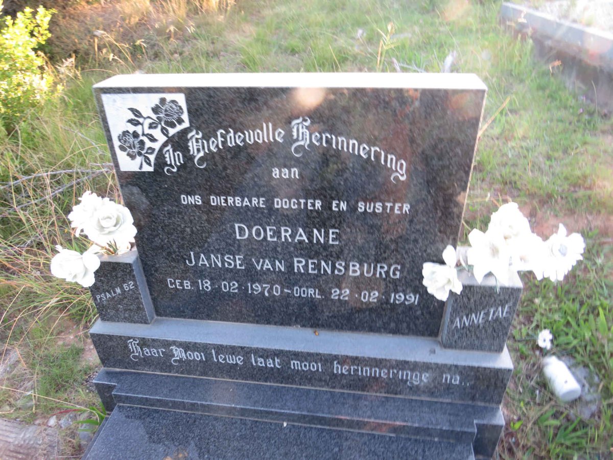 RENSBURG Doerane, Janse van 1970-1991