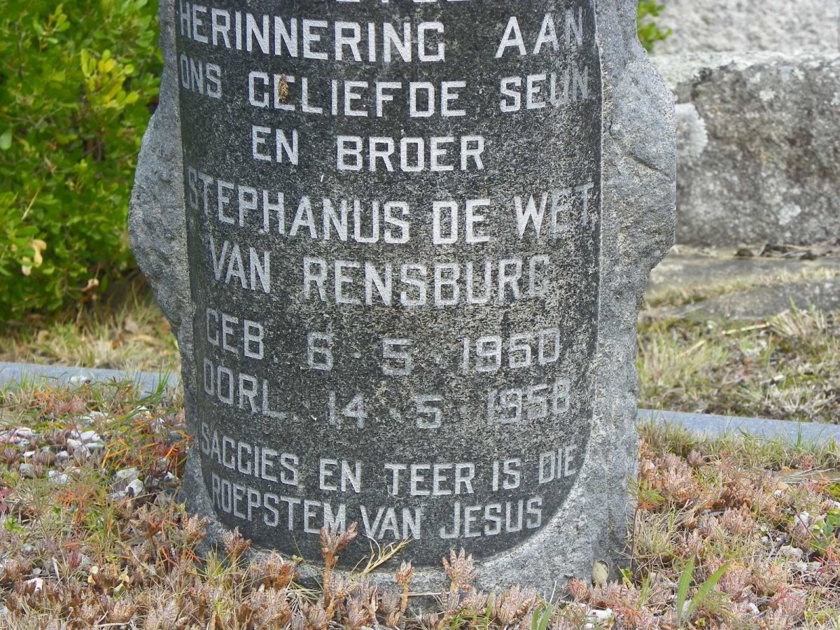 RENSBURG Stephanus de Wet, van 1950-1958