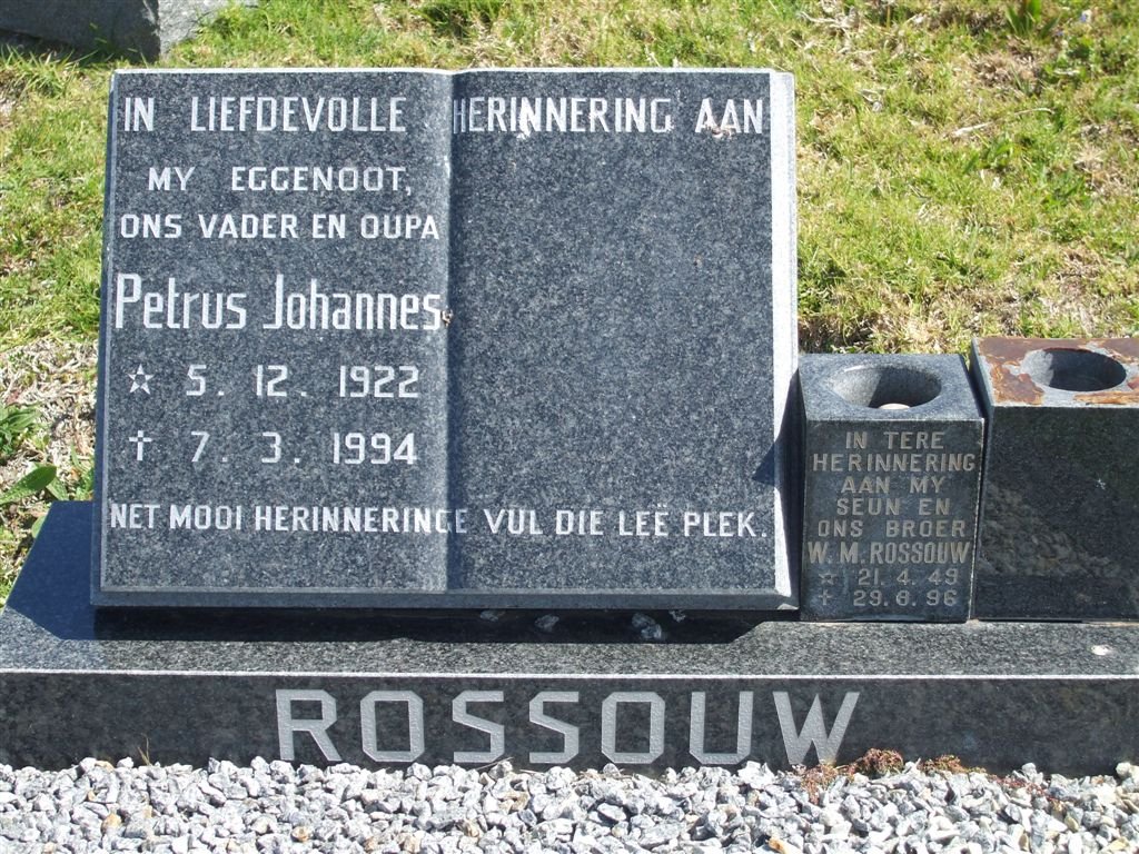 ROSSOUW Petrus Johannes 1922-1994 :: ROSSOUW W.M. 1949-1996