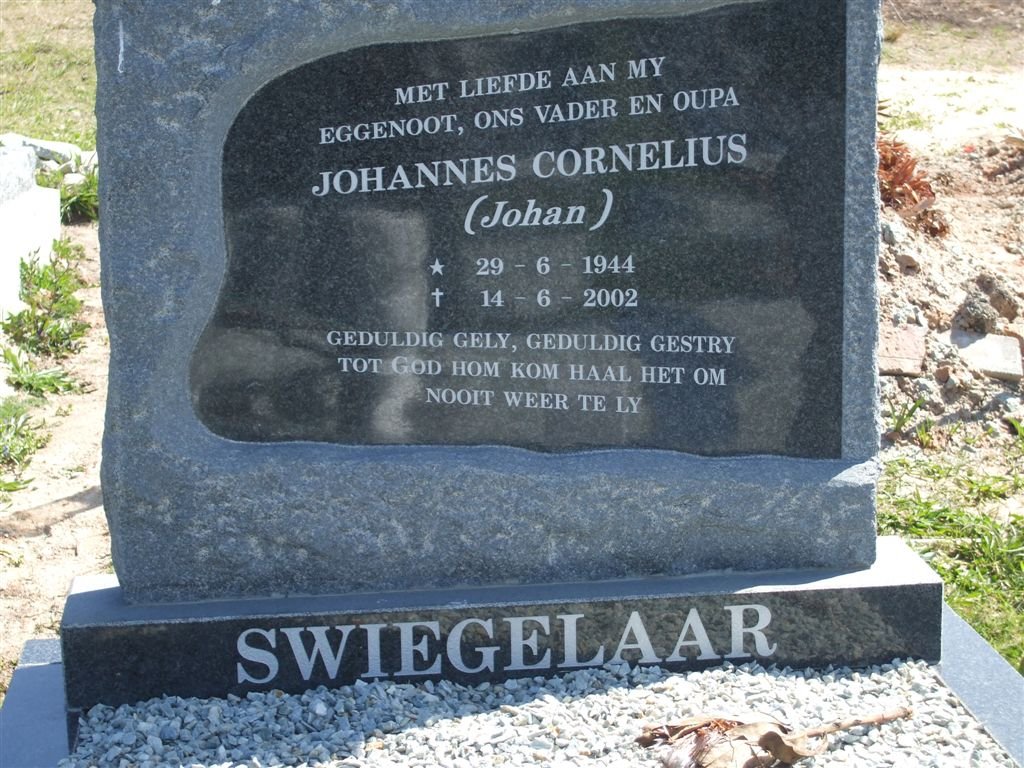 SWIEGELAAR Johannes Cornelius 1944-2002