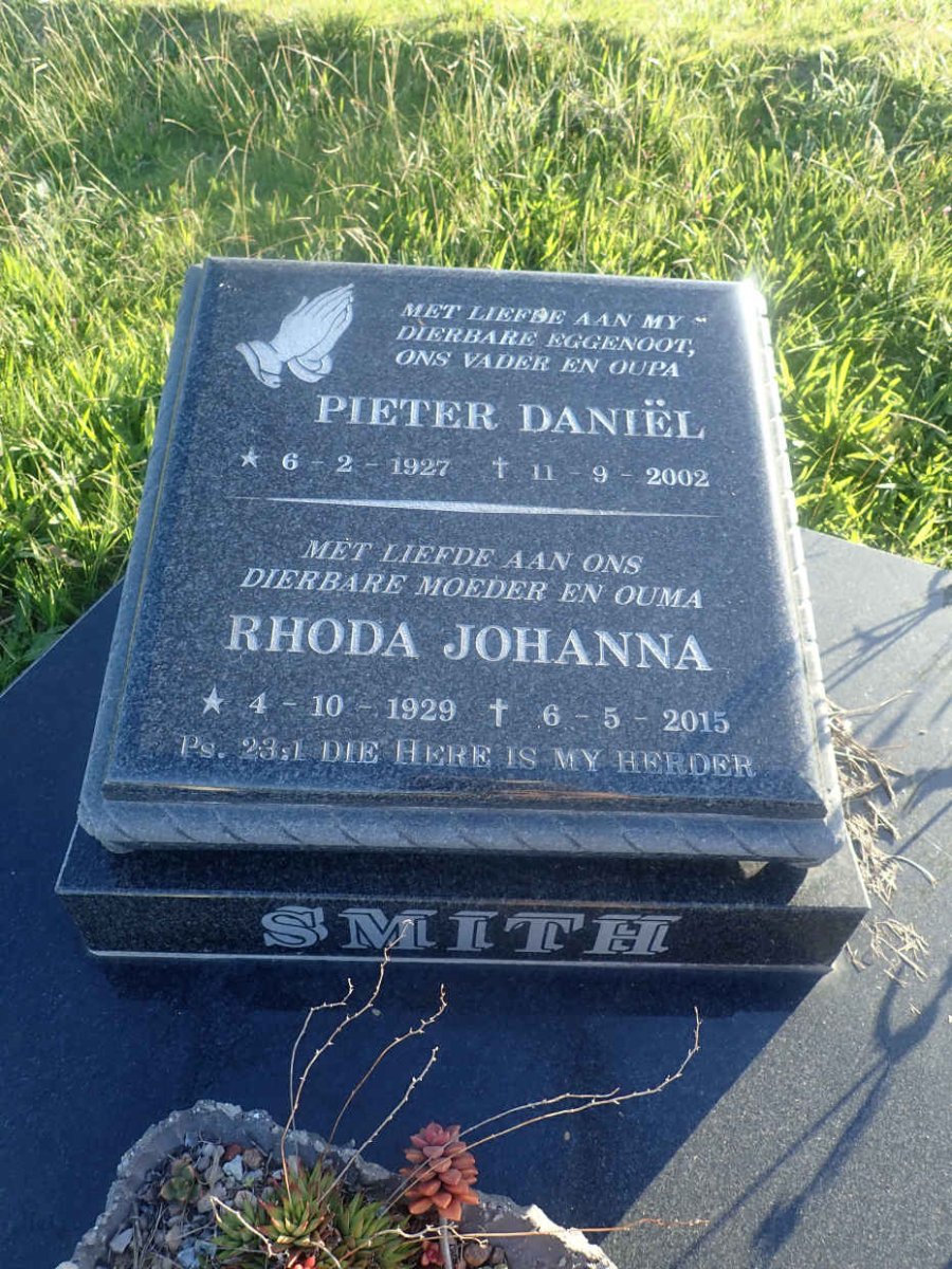 SMITH Pieter Daniel 1927-2002 &amp; Rhoda Johanna 1929-2015