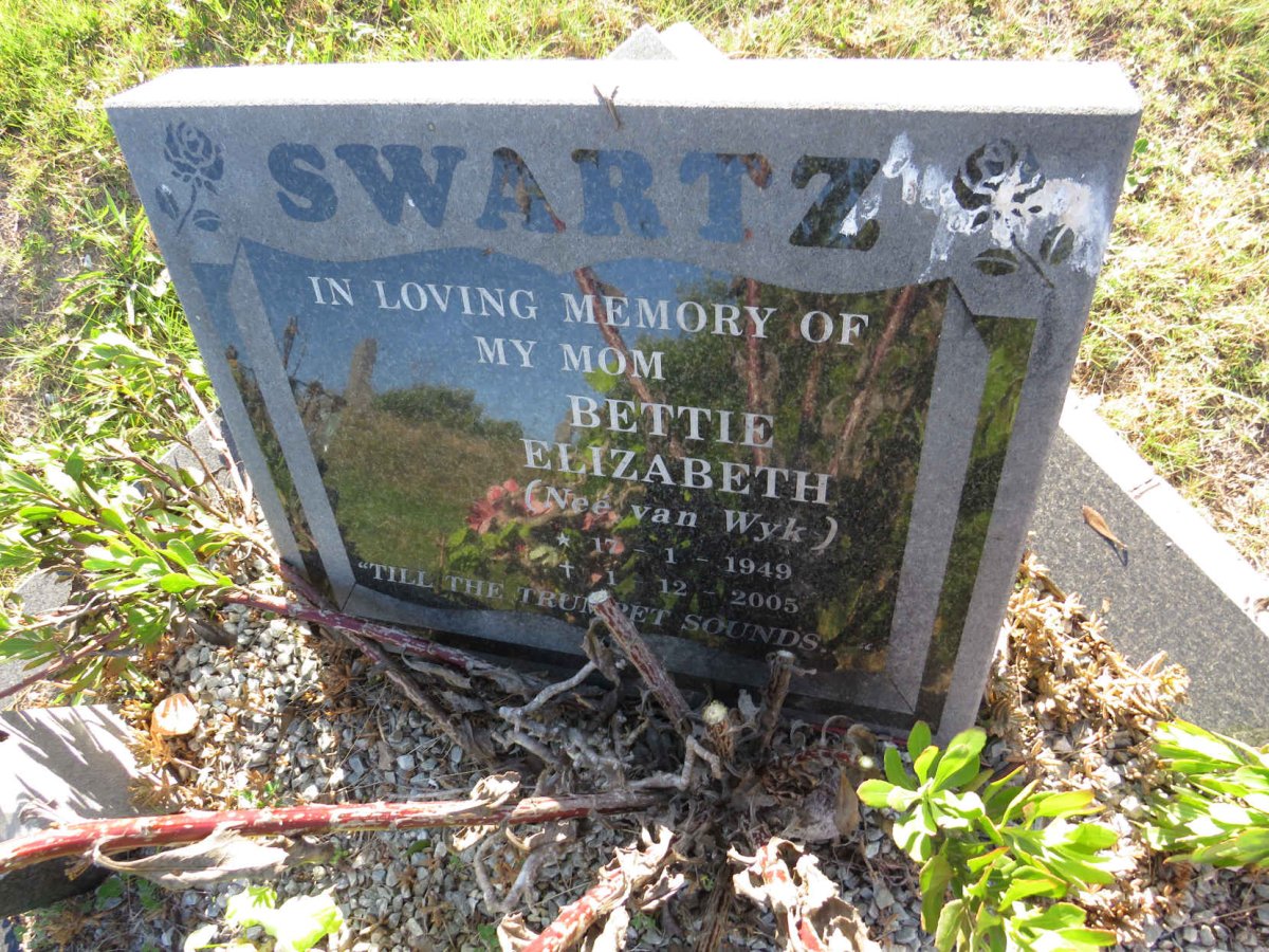 SWARTZ Bettie Elizabeth nee VAN WYK 1949-2005