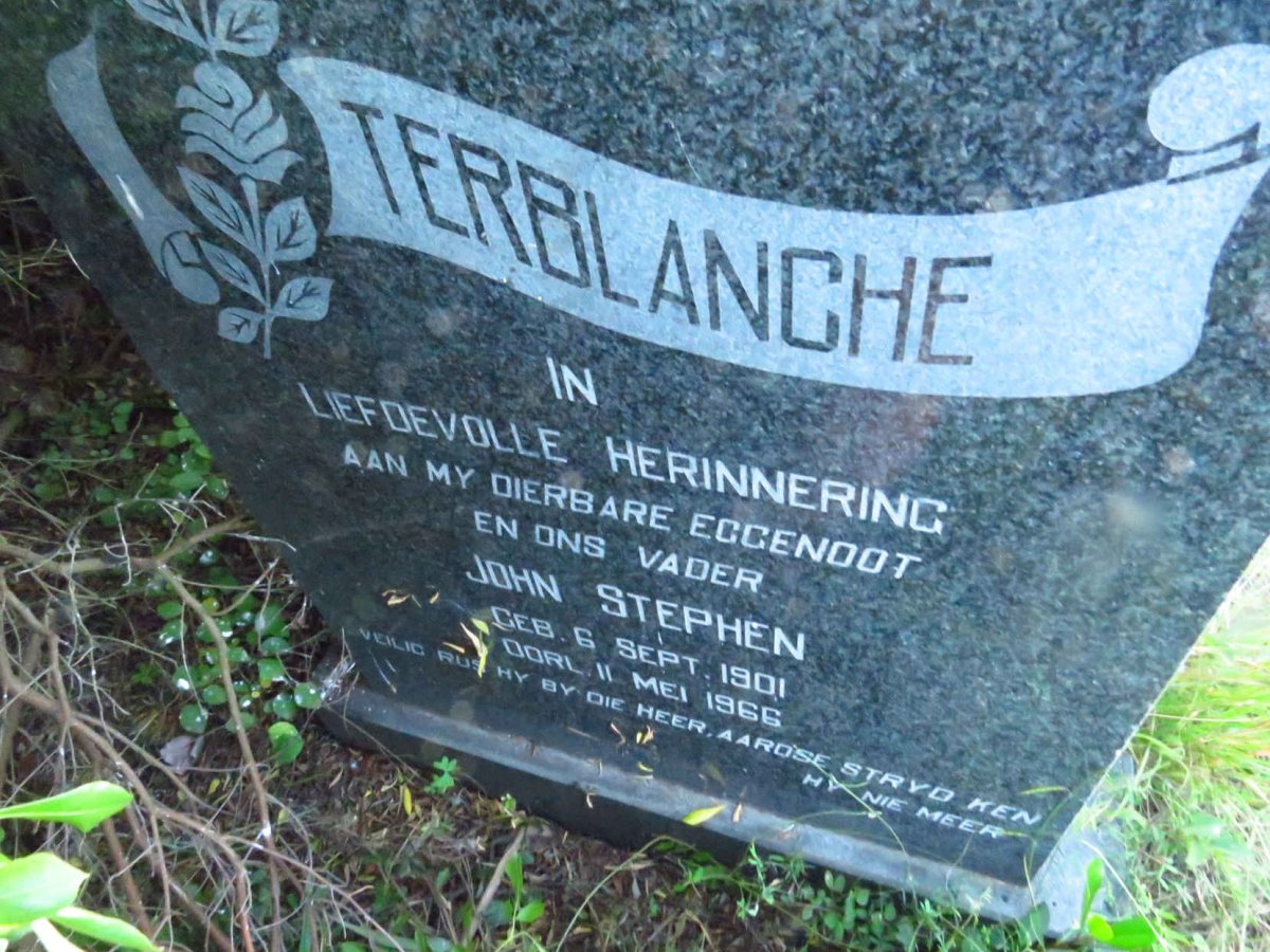 TERBLANCHE John Stephen 1901-1966