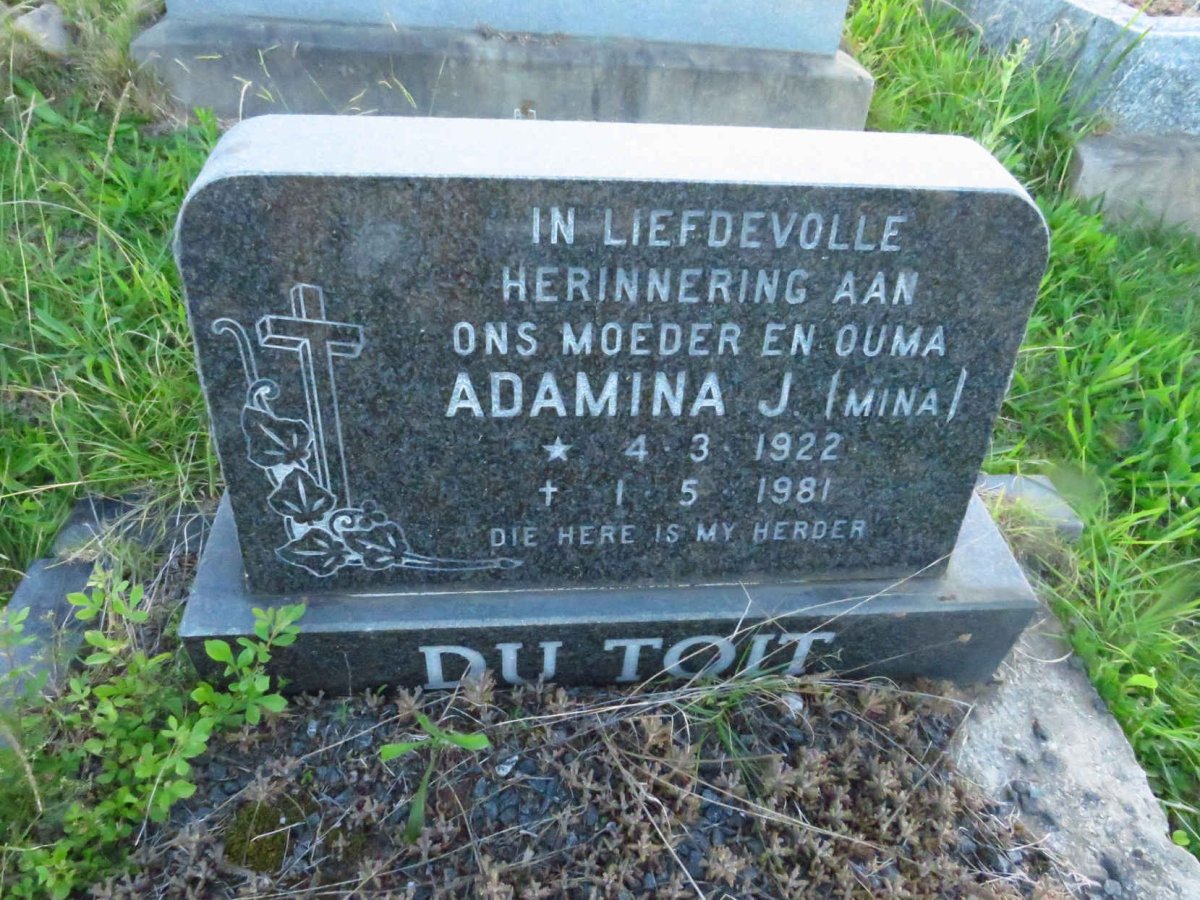 TOIT Adamina J., du 1922-1981