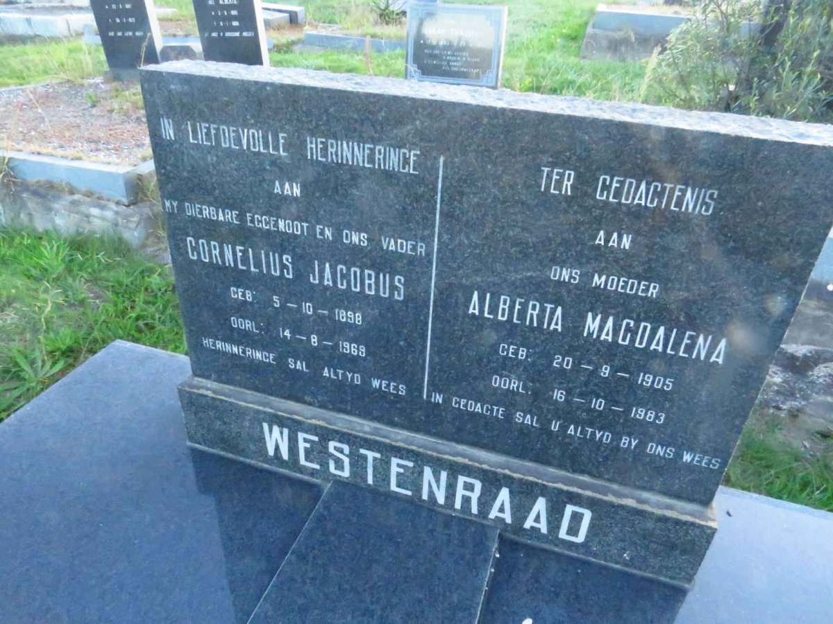 WESTENRAAD Cornelius Jacobus 1898-1969 & Alberta Magdalena 1905-1983 :: WESTENRAAD Cornie 1925-1998 _2