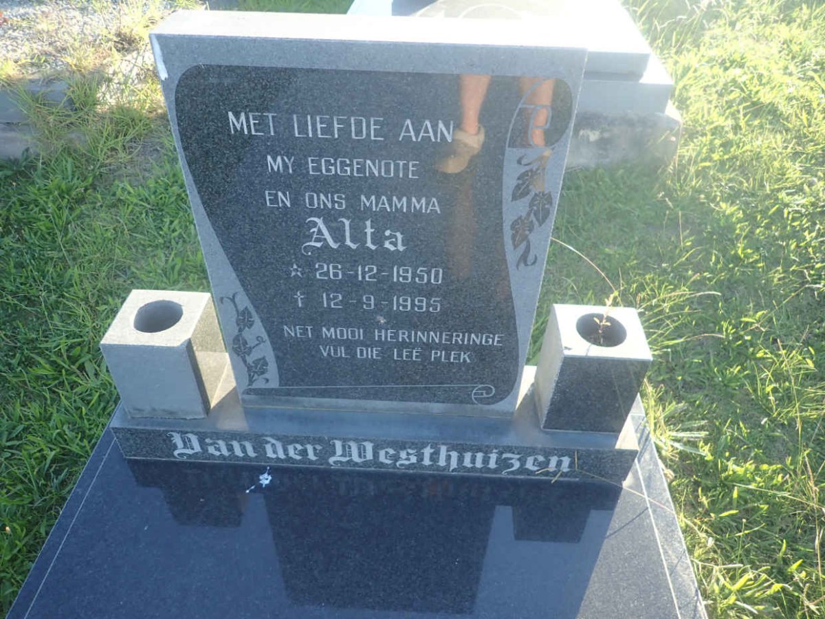 WESTHUIZEN Alta, van der 1950-1995