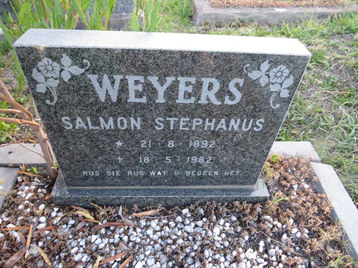 WEYERS Salmon Stephanus 1892-1982