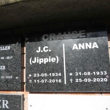CRAUSE Anna 1933-2020 & J.C. 1934-2016