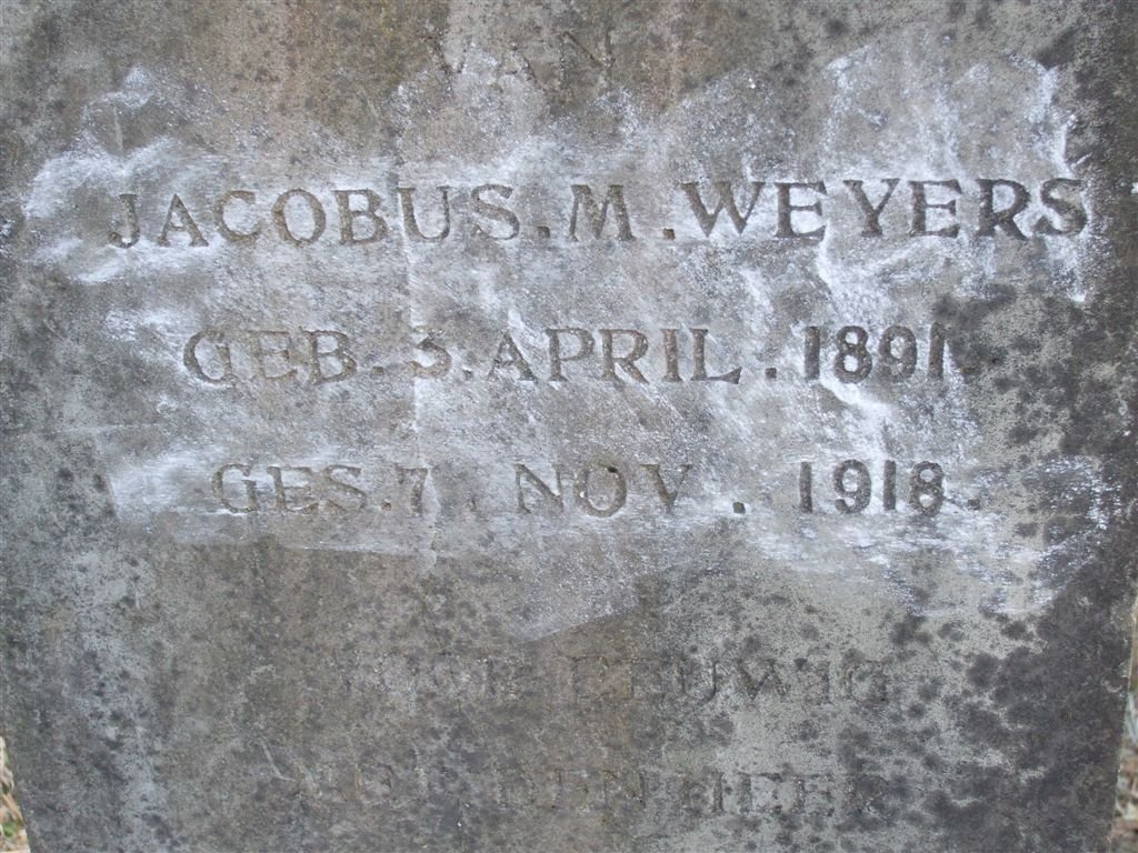 WEYERS Jacobus M. 1891-1918