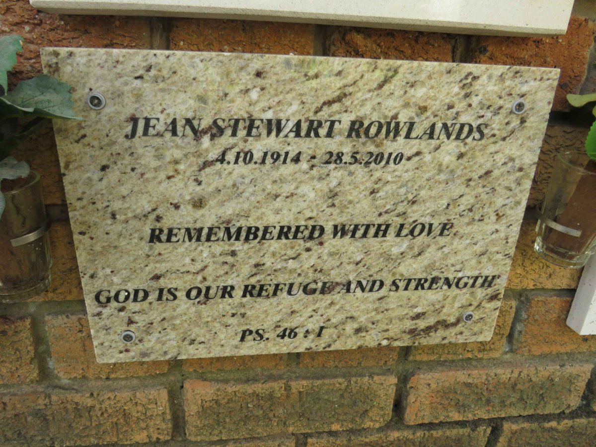 ROWLANDS Jean Stewart 1914-2010