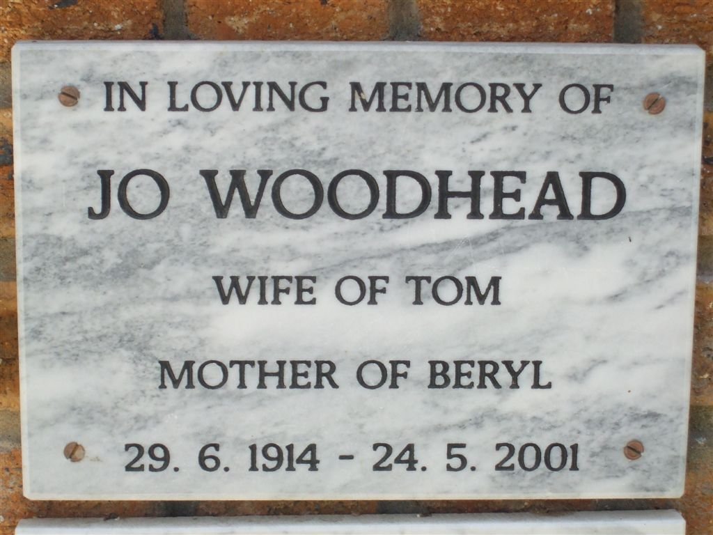 WOODHEAD Jo 1914-2001