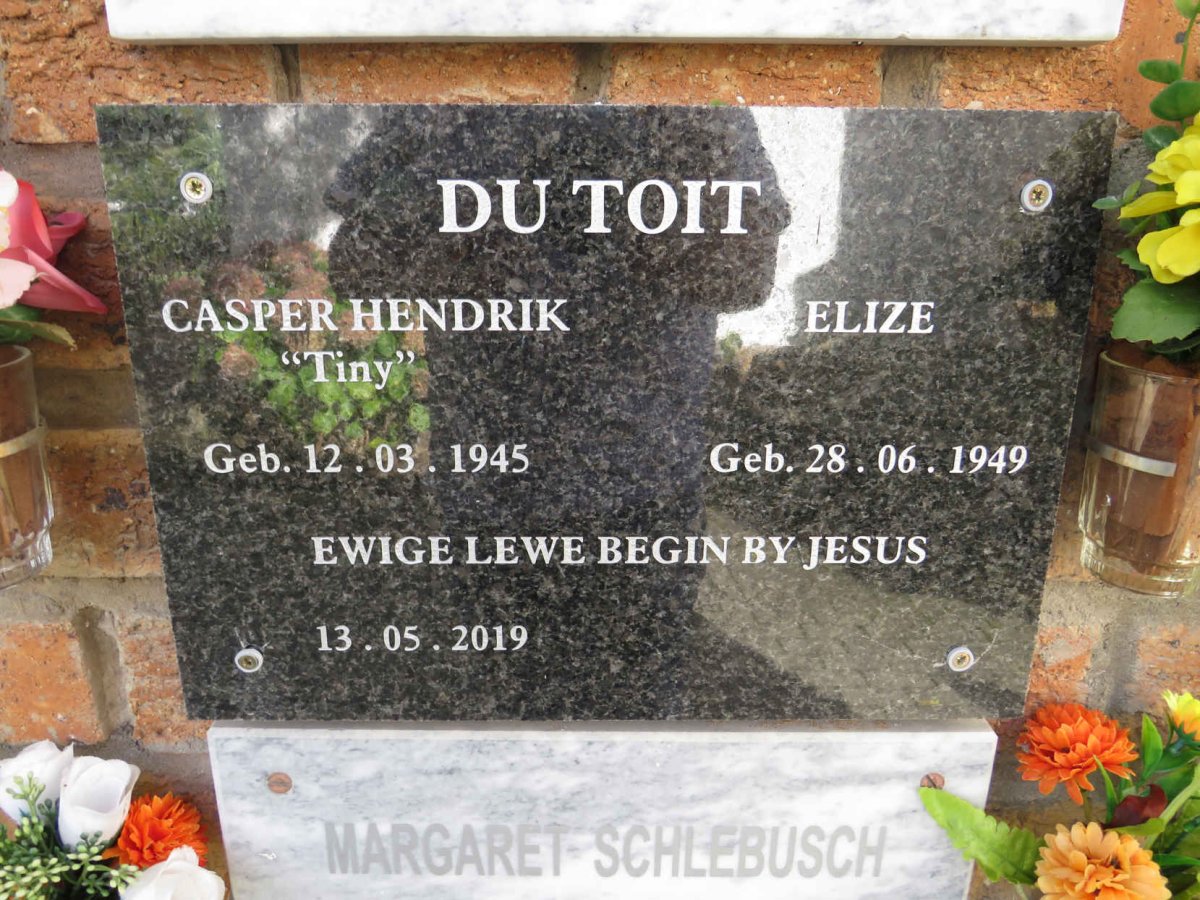 TOIT Casper Hendrik, du 1945-2019 & Elize 1949-