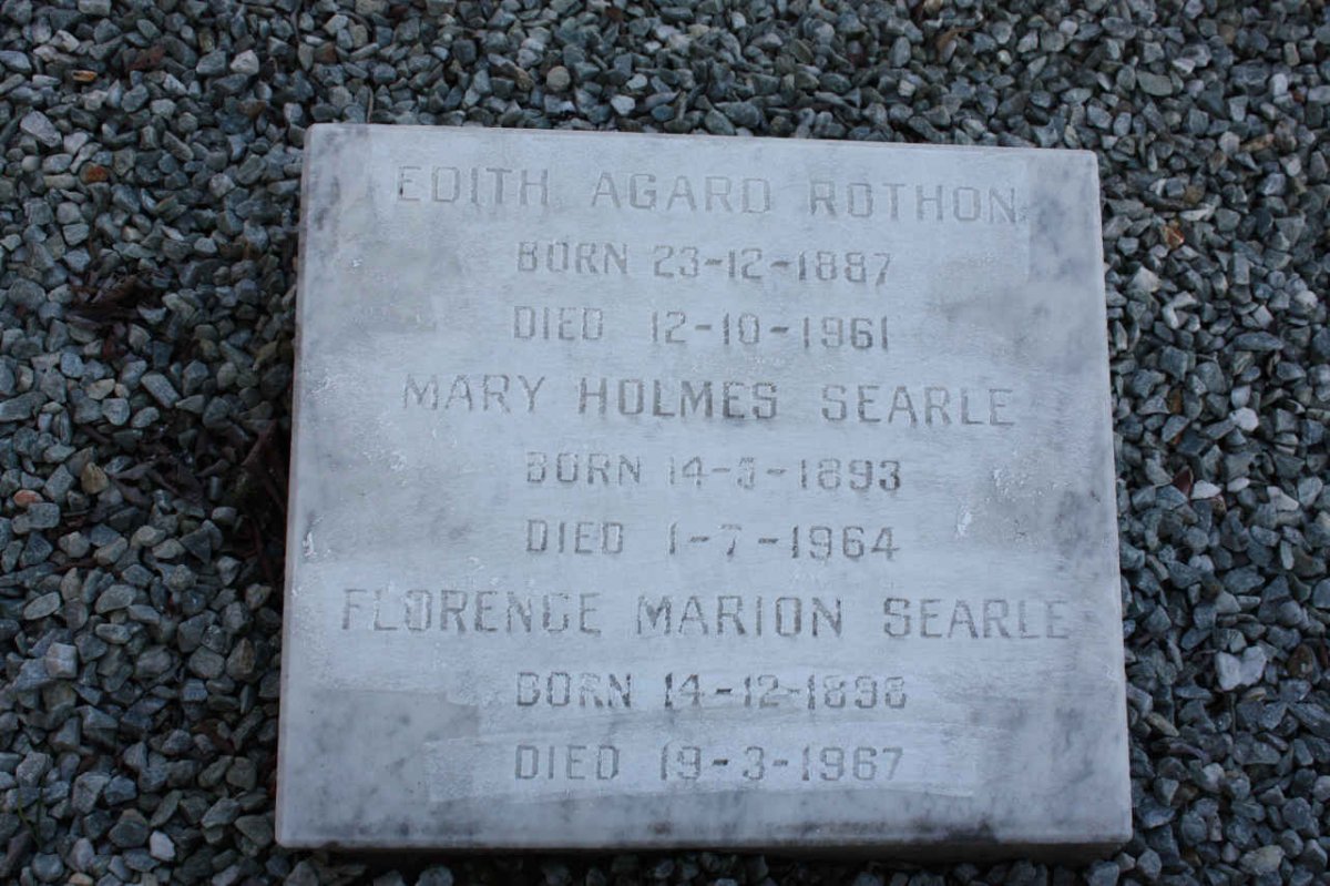ROTHON Edith Agard 1887-1961 :: SEARLE Mary Holmes 1893-1964 :: SEARLE Florence Marion 1898-1967