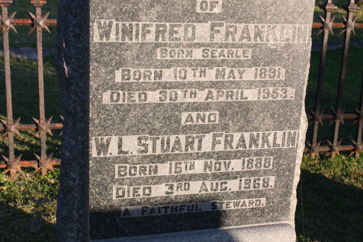 FRANKLIN W.L. Stuart 1888-1968 &amp; Winifred SEARLE 1891-1953