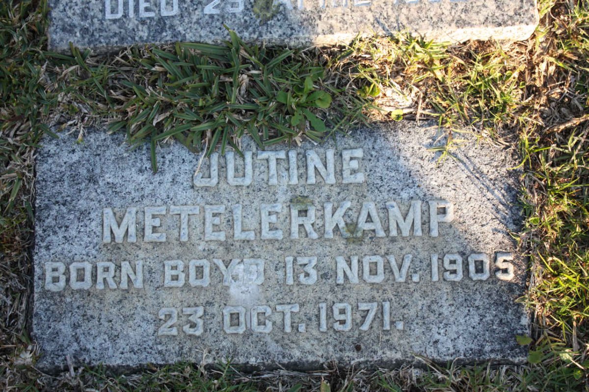 METELERKAMP Jutine nee BOYD 1905-1971