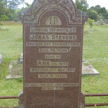 STEVENS Jonas -1909 &amp; Ann -1905