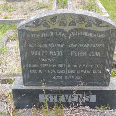 STEVENS Peter John 1879-1964 &amp; Violet Maud DIXON 1887-1963