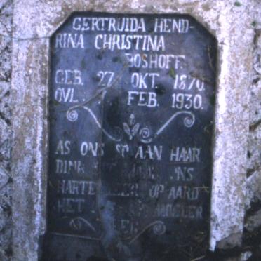 BOSHOFF Gertruida Hendrina Christina 1870-1930