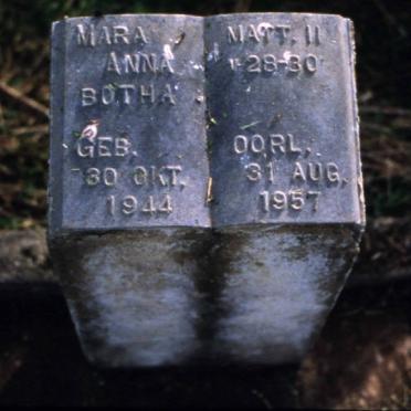 BOTHA Mara Anna 1944-1957