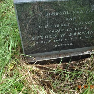 BARNARD Petrus W. 1926-1977