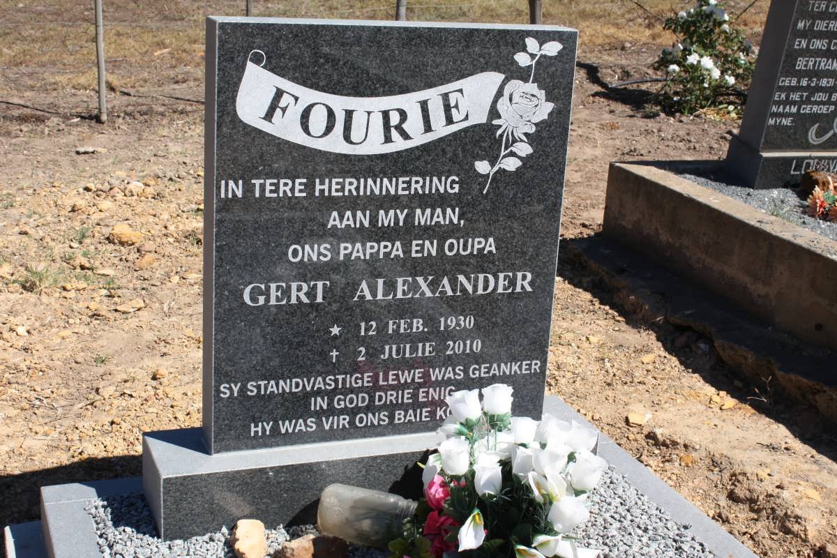 FOURIE Gert Alexander 1930-2010