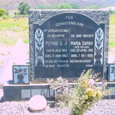 LAUBSCHER Petrus G. J. 1904-1963 &amp; Maria Sarah WELSCH 1912-1968