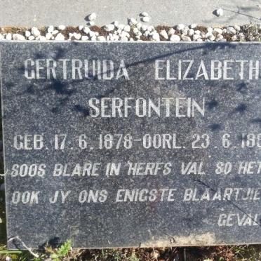 SERFONTEIN Gertruida Elizabeth 1878-1880