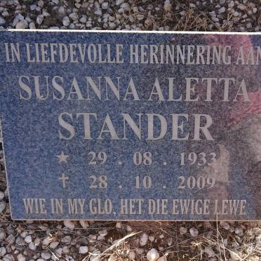 STANDER Susanna Aletta 1933-2009