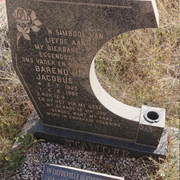 STANDER Barend Jacobus 1925-1982 & Susanna Aletta 1933-2009
