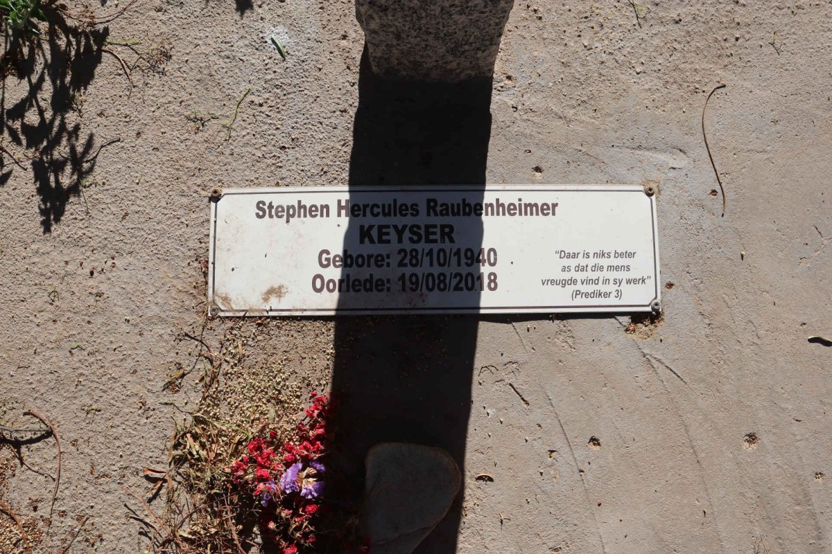 KEYSER Stephen Hercules Raubenheimer 1940-2018