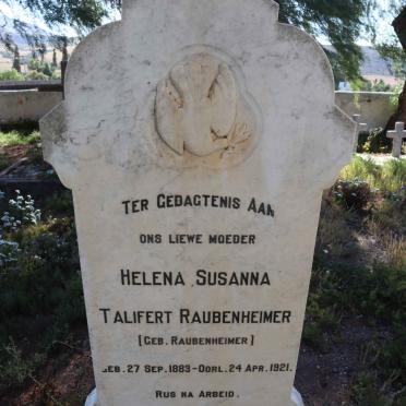 RAUBENHEIMER Helena Susanna Talifert nee RAUBENHEIMER 1883-1921