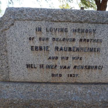 RAUBENHEIMER Ebbie -1937 &amp; Nellie VAN RENSBURG