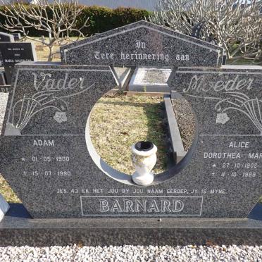BARNARD Adam 1900-1990 & Alice Dorothea Maria 1902-1989