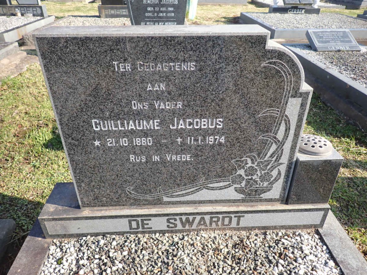 SWARDT Guilliaume Jacobus, de 1880-1974