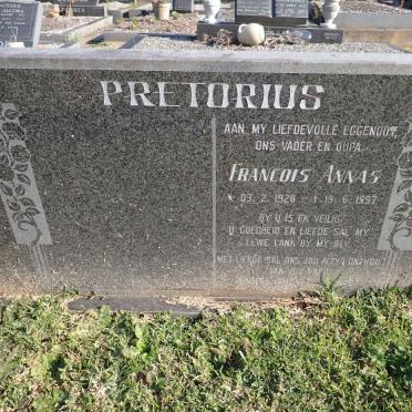 PRETORIUS Francois Annas 1928-1997