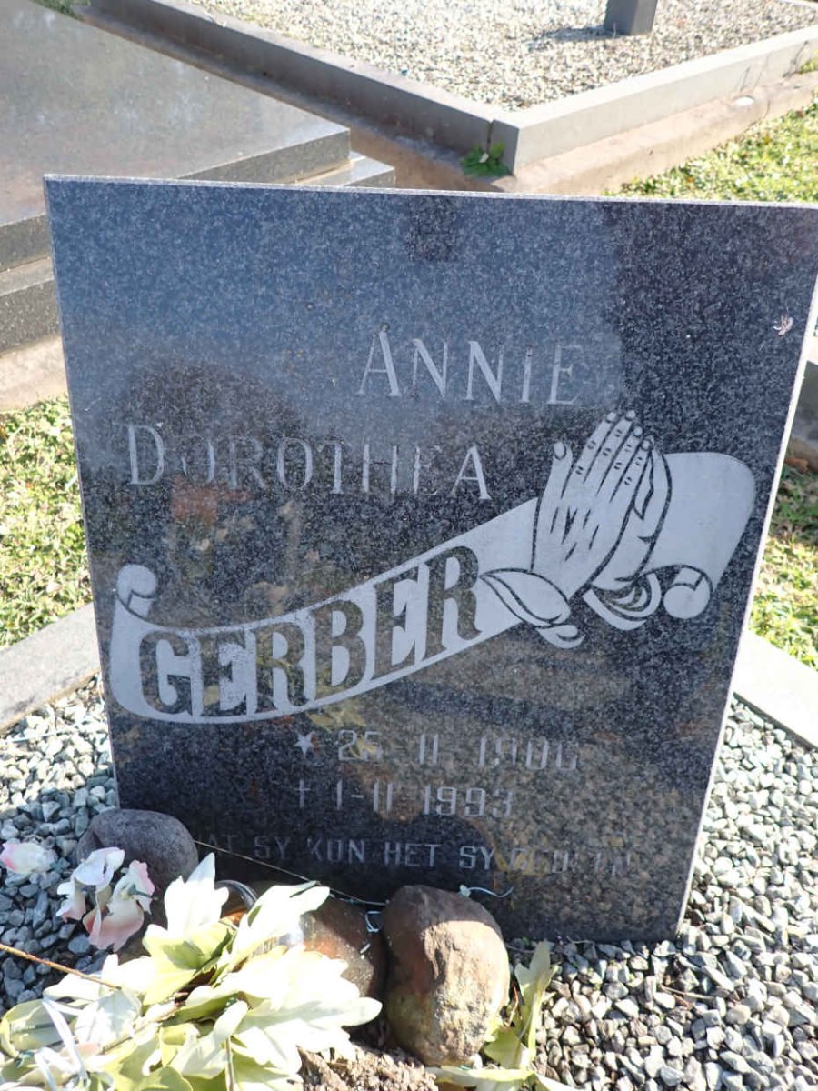 GERBER Annie Dorothea 190?-1993 