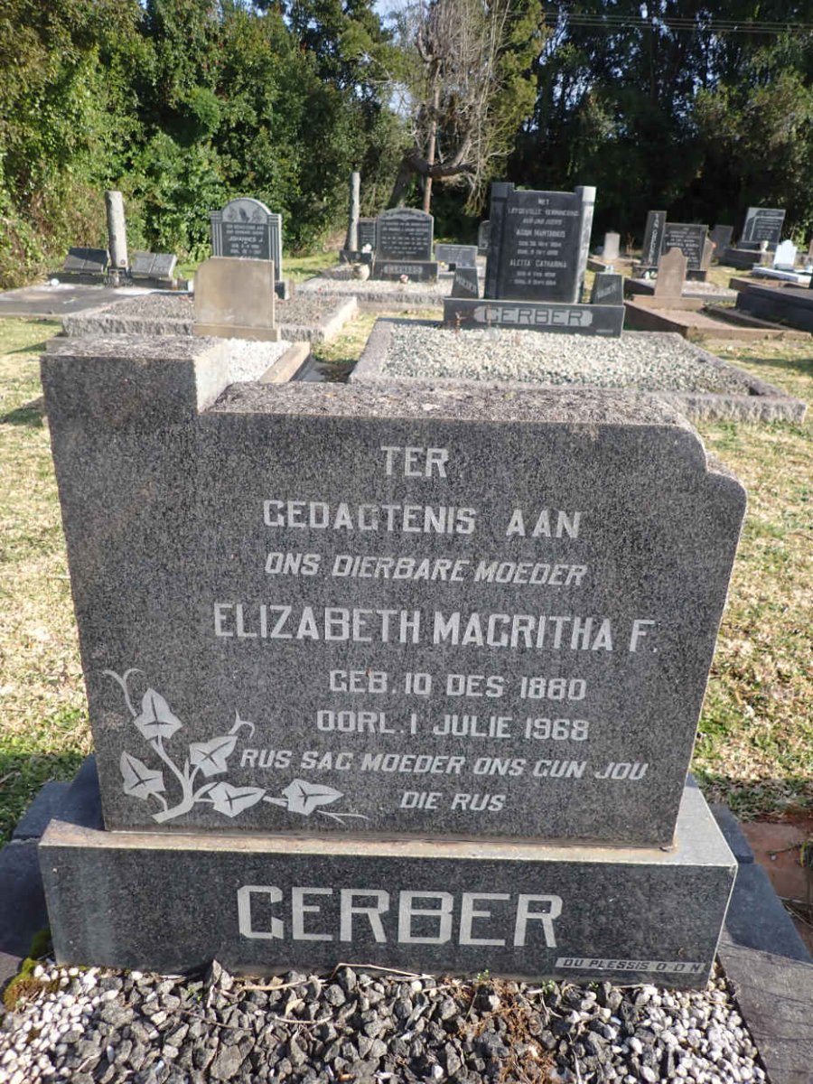 GERBER Elizabeth Magritha F. 1880-1968