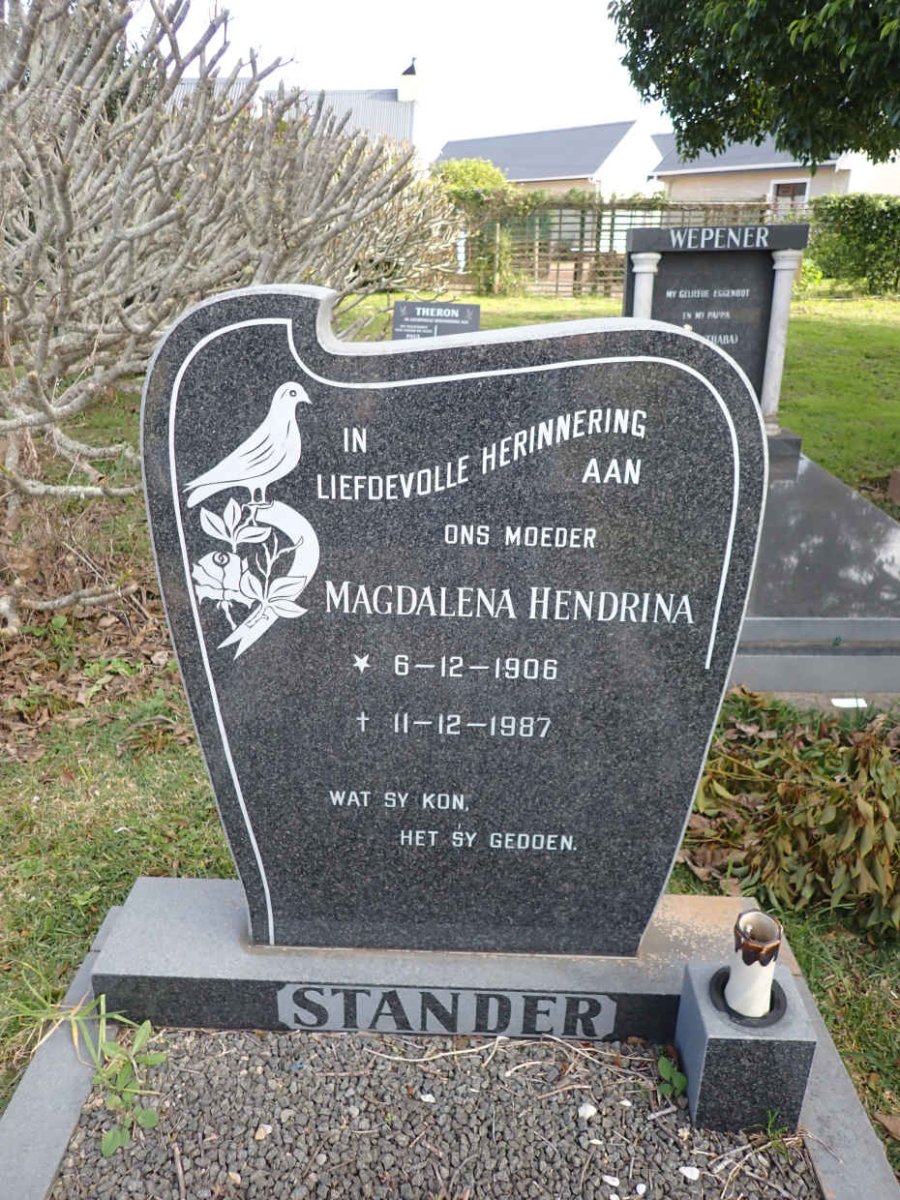 STANDER Magdalena Hendrina 1906-1987