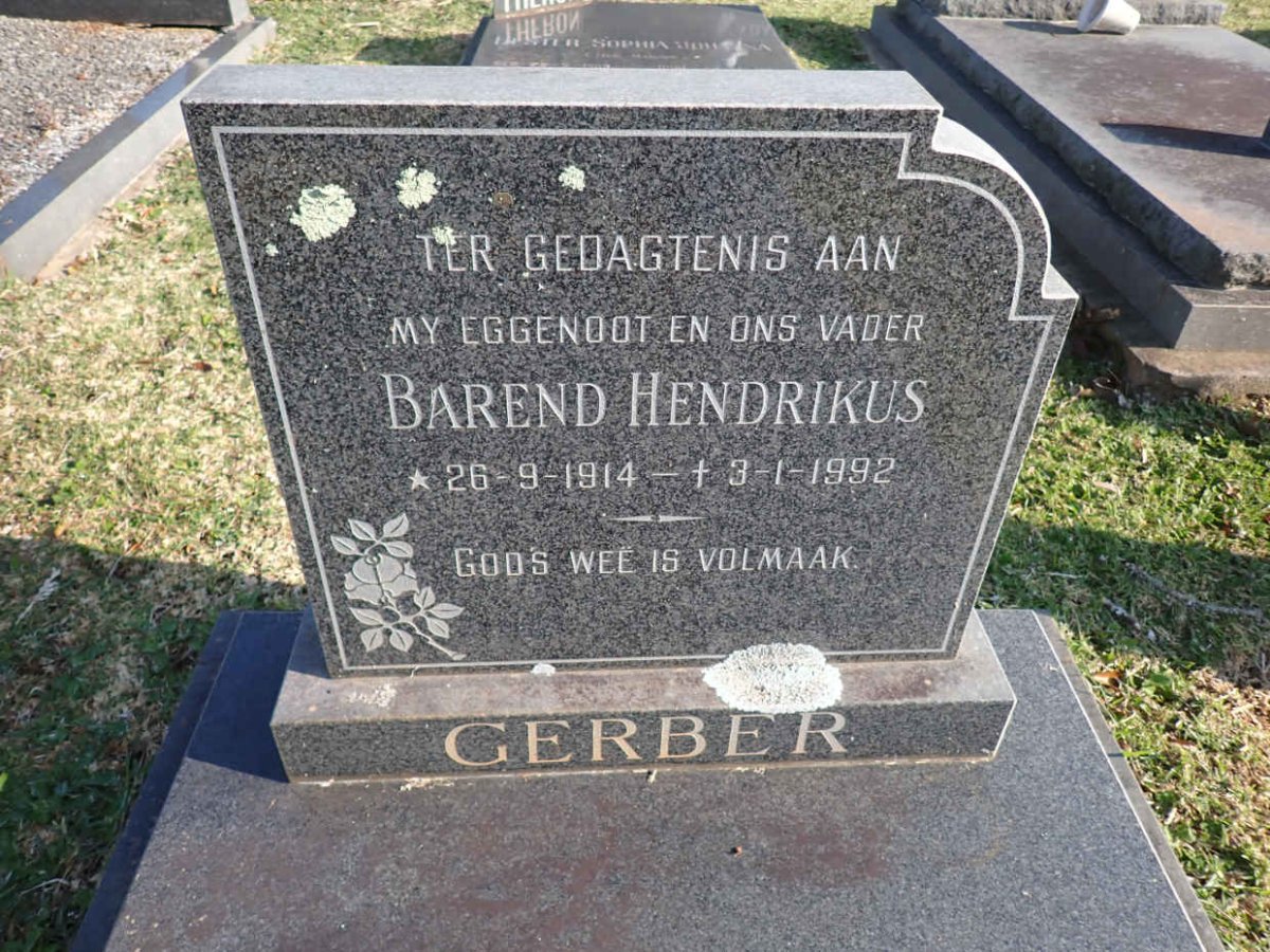 GERBER Barend Hendrikus 1914-1992
