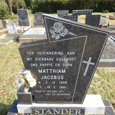 STANDER Matthiam Jacobus 1908-1981
