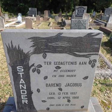STANDER Barend Jacobus 1897-1960