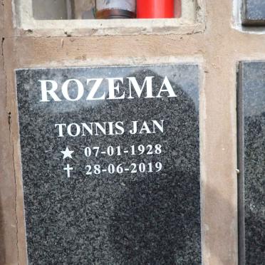 ROZEMA Tonnis Jan 1928-2019